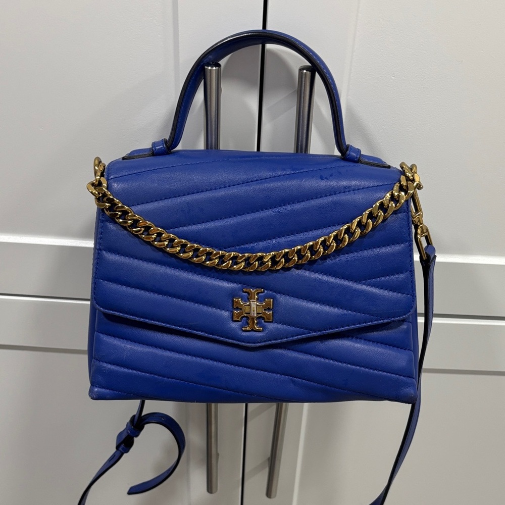 Tory Burch Royal Blue Quilted Satchel